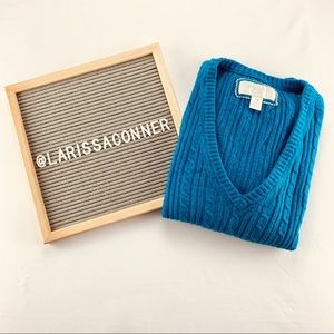 American Eagle Cable Knit Sweater Blue Sz L